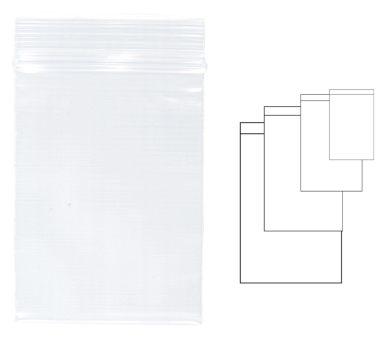 Pungi plastic cu fermoar pentru sigilare, 100 x 150 mm, 100 buc/set, KANGARO - transparente