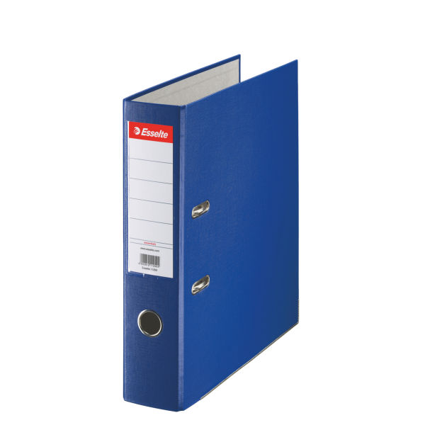 Biblioraft ESSELTE Economy, A4, plastifiat PP, margine metalica, 75 mm - albastru