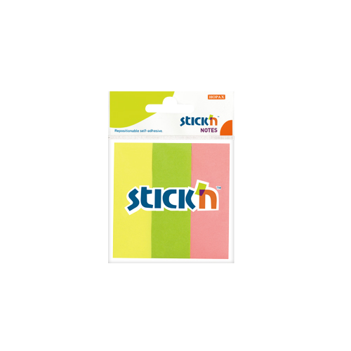 Stick notes index 76 x 25 mm, 3 x 50 file/set, Stickn - 3 culori neon
