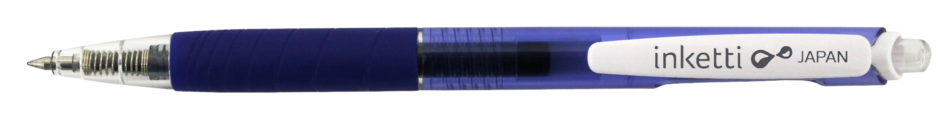Pix cu gel PENAC Inketti, rubber grip, 0.5mm, corp albastru transparent - scriere albastra