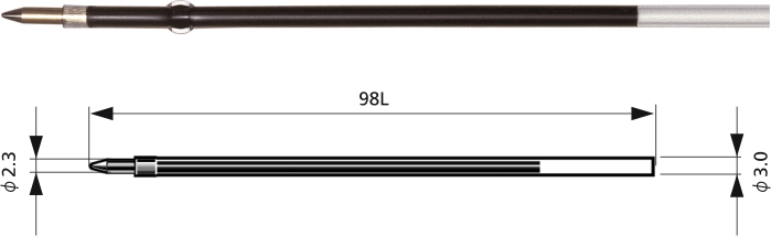 Rezerva PENAC BR98C, 2 buc/set, 0.7mm, pt Sleek Touch, Pepe, RBR, RB-085B, CCH-3, Multi 1000-D2 - al