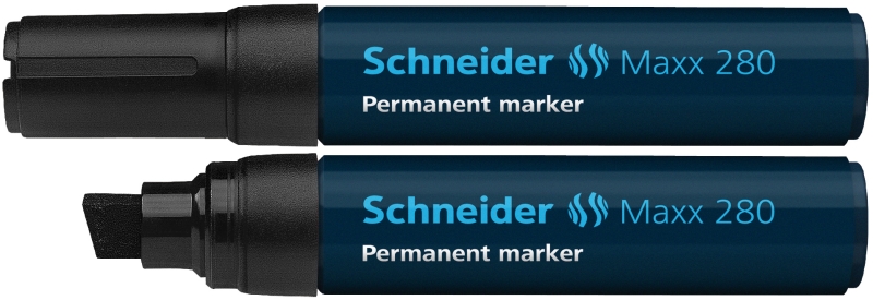 Permanent marker SCHNEIDER Maxx 280, varf tesit 4+12mm - negru