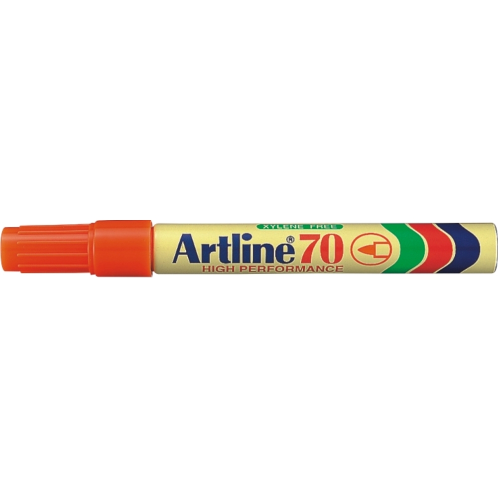 Permanent marker ARTLINE  70, corp metalic, varf rotund 1.5mm - portocaliu