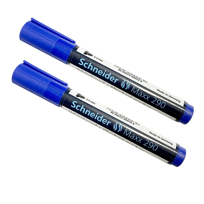 Marker SCHNEIDER Maxx 290, pentru tabla de scris+flipchart, varf rotund 2-3mm - albastru