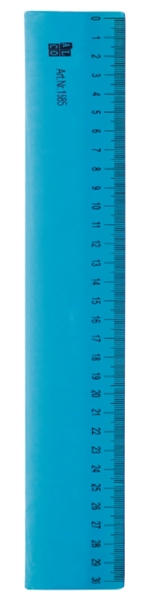 Rigla flexibila din plastic, 30cm, ALCO - albastru transparent