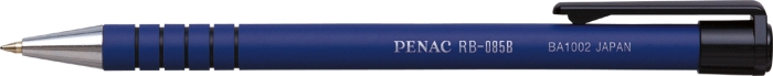 Pix PENAC RB-085B, rubber grip, 0.7mm, varf metalic, corp albastru - scriere albastra