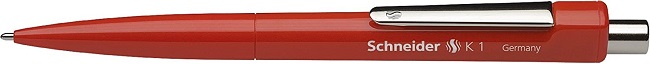 Pix SCHNEIDER K1, clema metalica, corp rosu - scriere rosie
