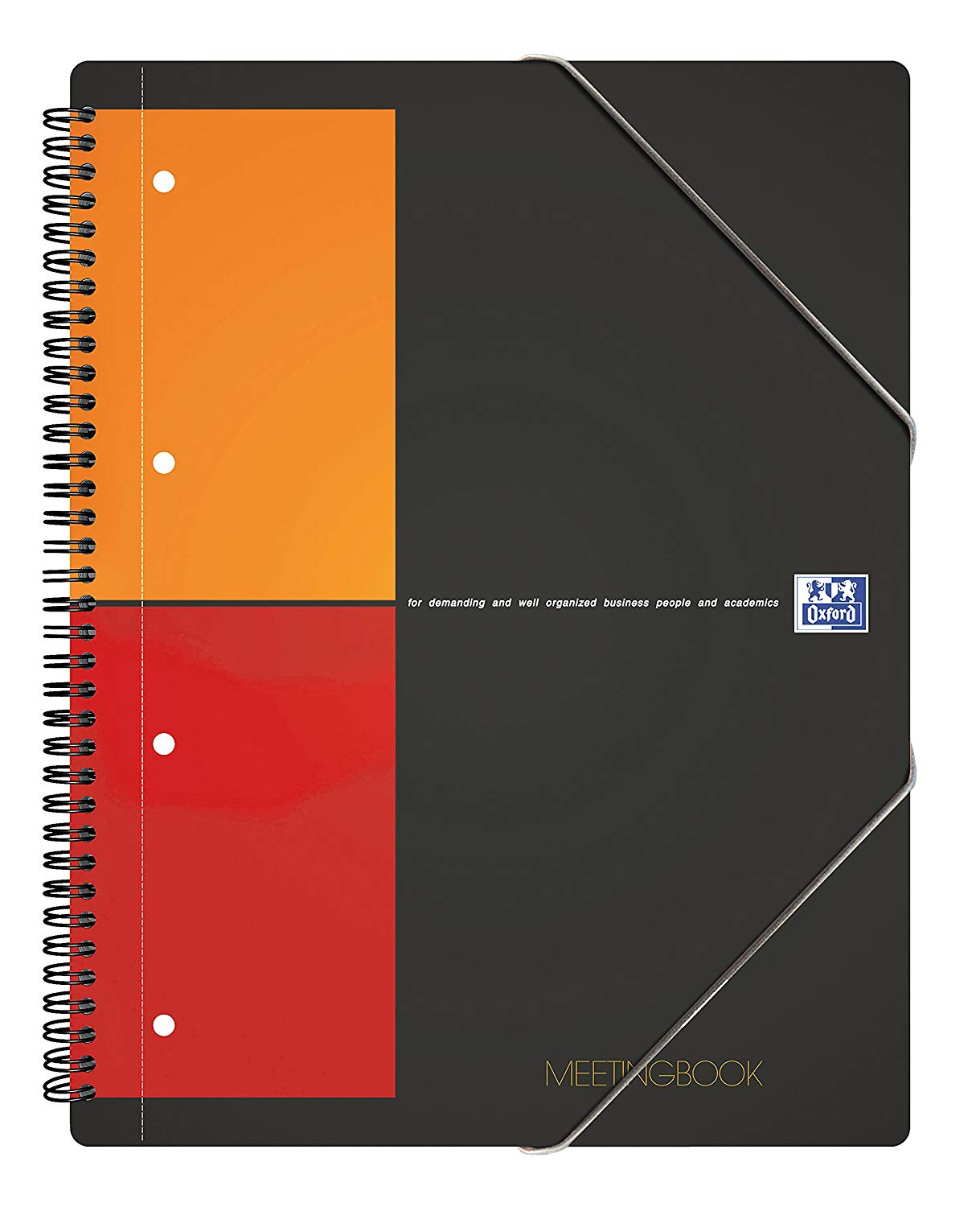 Caiet cu spirala A4+, OXFORD International Meetingbook, 80 file-80g/mp, 4 perf., coperta PP - mate