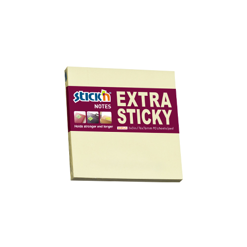 Notes autoadeziv extra-sticky 76 x  76mm, 90 file, Stickn - galben pastel