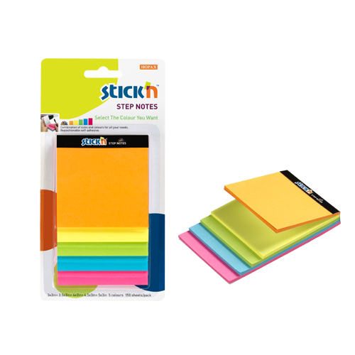 Magic cube color, 150 file, Stickn Magic Steps - 5 culori neon