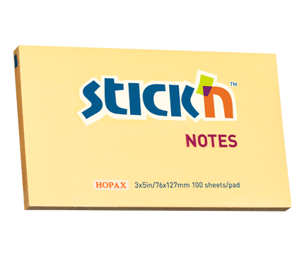 Notes autoadeziv 76 x 127 mm, 100 file, Stickn - portocaliu pastel
