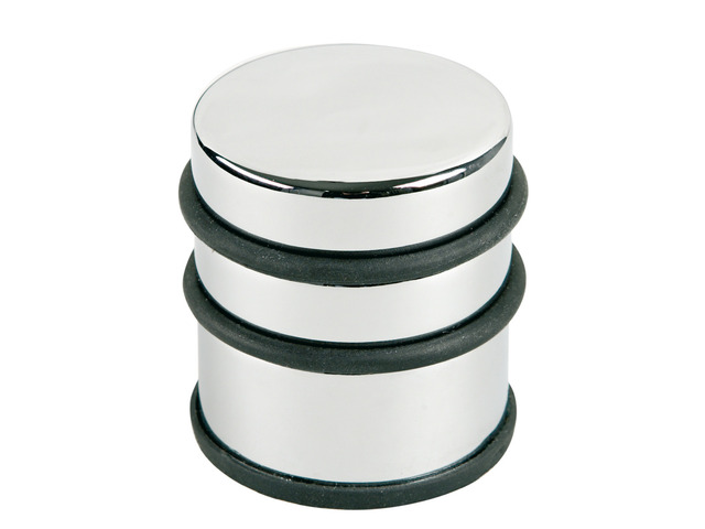 Opritor metalic inalt, pentru usa, rotund, cu inel de cauciuc, ALCO Design - argintiu
