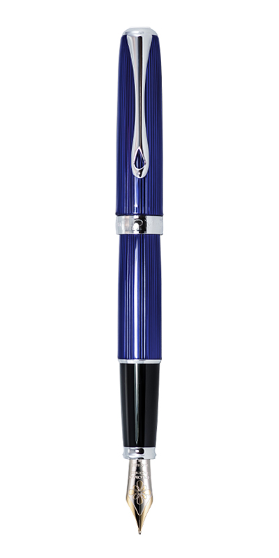 DIPLOMAT Excellence A2 - Sky-Line Blue Chrome - stilou cu penita M, aurita 14kt.