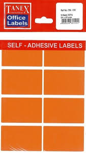 Etichete color autoadezive, 8/A4, 99.1 x 67.7mm, 25 coli/top, TANEX - orange fluorescent