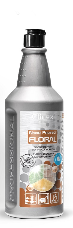 Detergent lichid pt. curatare pardoseli, cu particule de silicon, 1 litru, Clinex Nano Protect Flora