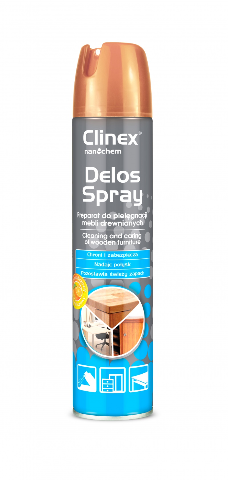 Spray pentru curatare si intretinere mobila, 300 ml, Clinex Delos Shine