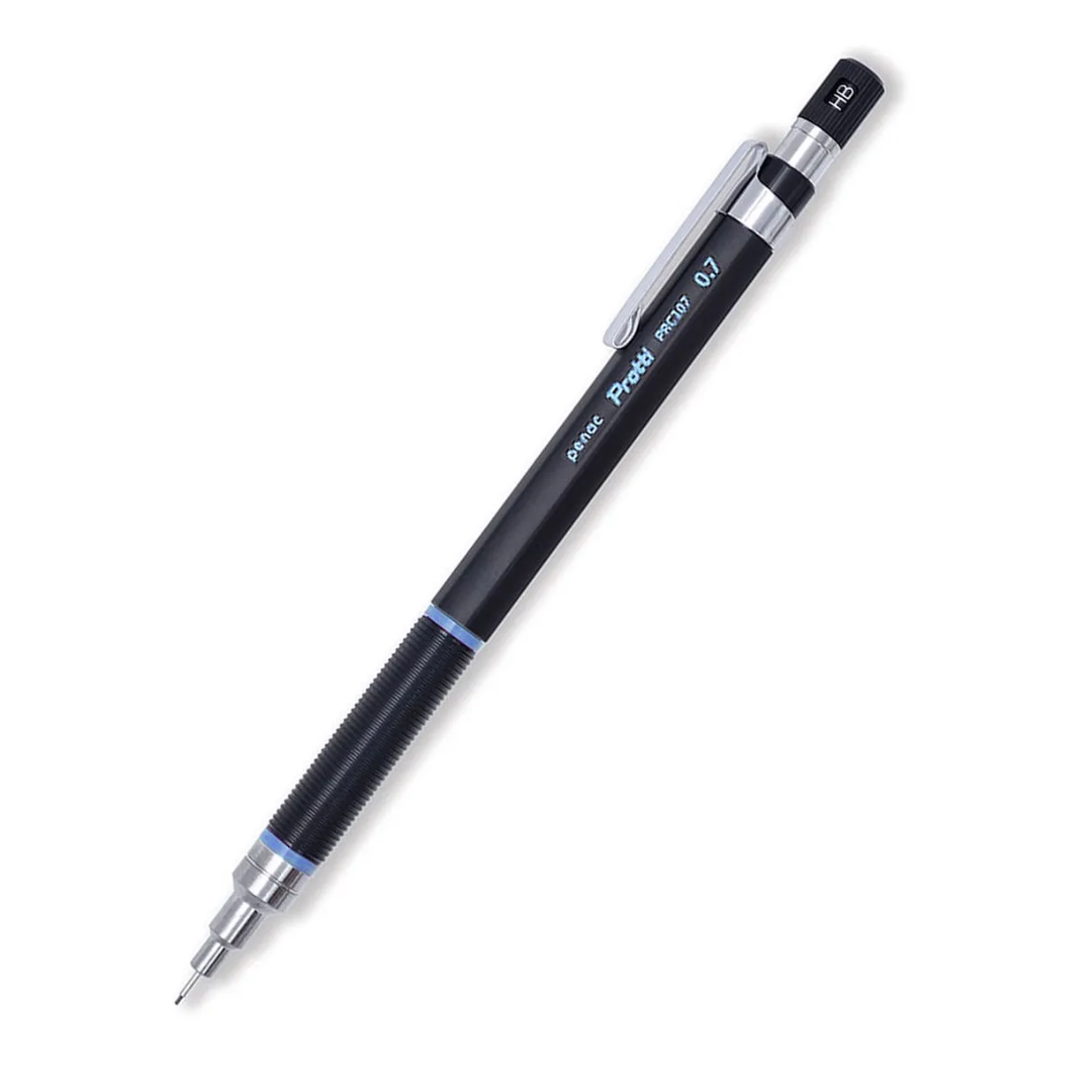 Creion mecanic profesional PENAC Protti PRC-107, 0.7mm, con metalic, varf retractabil, negru/sky blu