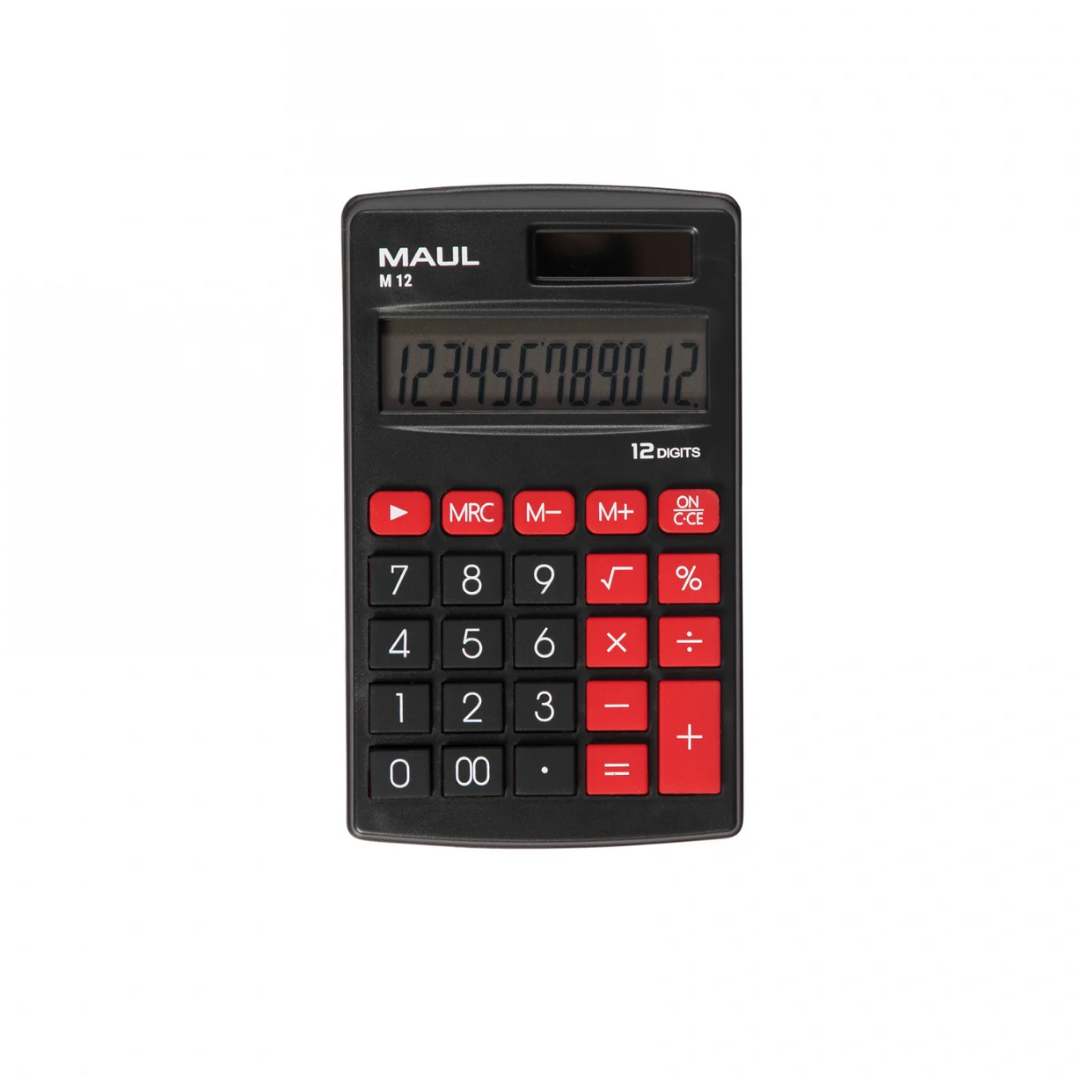 Calculator de buzunar MAUL M12, 12 digits - negru